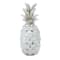 Silver Polystone Traditional Decorative Pineapple, 14" x 6" x 6"